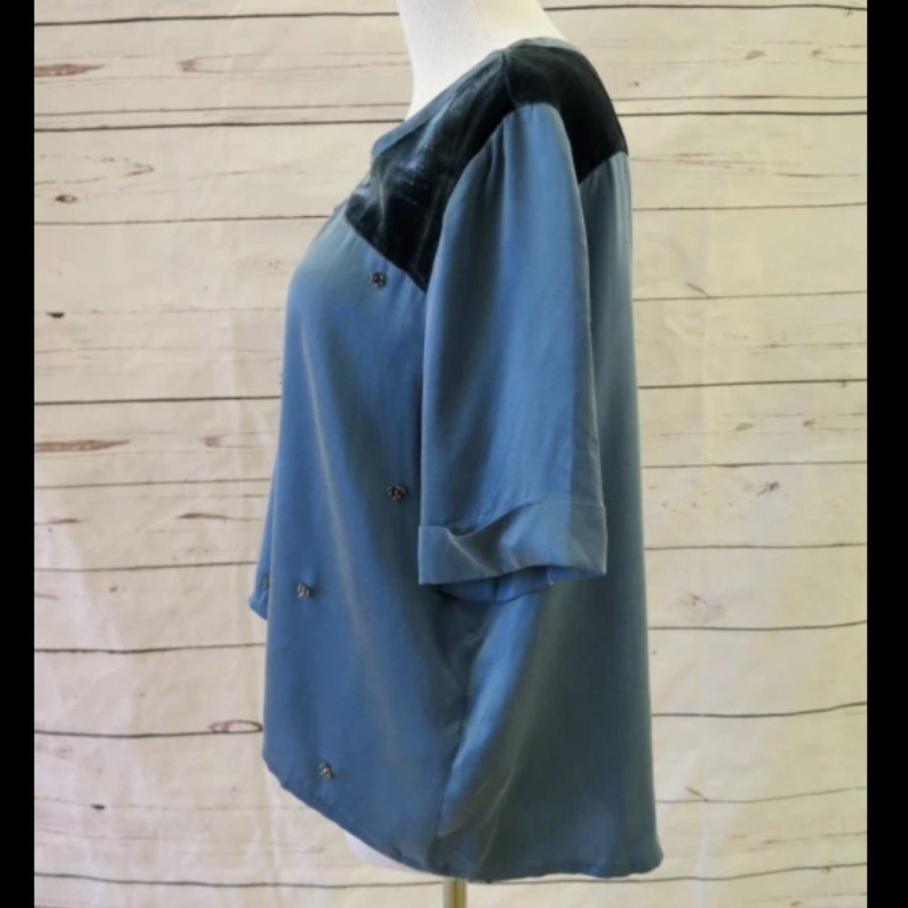 Band of Outsiders Silk Velvet Shirt - Picture 3 of 3
